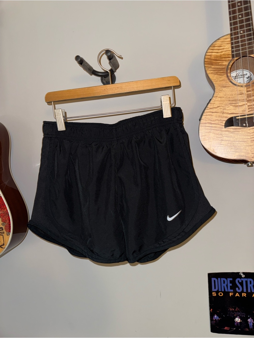 Nike Black Women's Athletic Shorts with White Swoosh